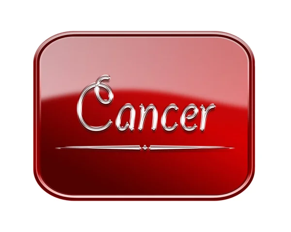 Rakovina zvěrokruhu ikony červený lesklý, izolovaných na bílém pozadí — Stock fotografie