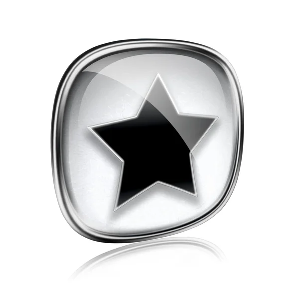 Star icon grey glass, isolated on white background. — Stock Photo, Image