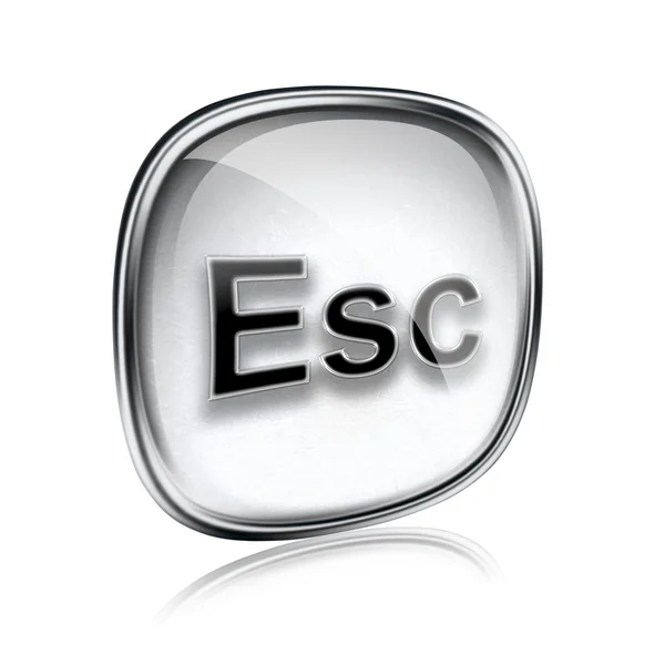 Esc icon graues Glas, isoliert auf weißem Hintergrund — Stockfoto