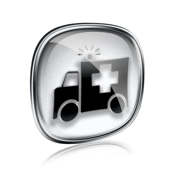 First aid icon grey glass, isolated on white background. — Stock Photo, Image