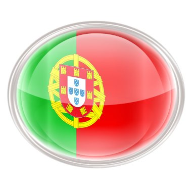 Portugal Flag Icon, isolated on white background.
