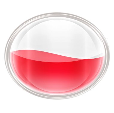 Beyaz arka plan üzerinde izole Polonya bayrak simgesi.