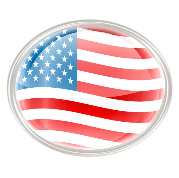 美国国旗图标，在白色背景上孤立 — 图库照片
