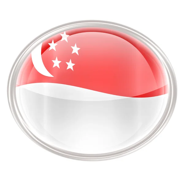 Singapore Flag Icon, isolated on white background — Zdjęcie stockowe