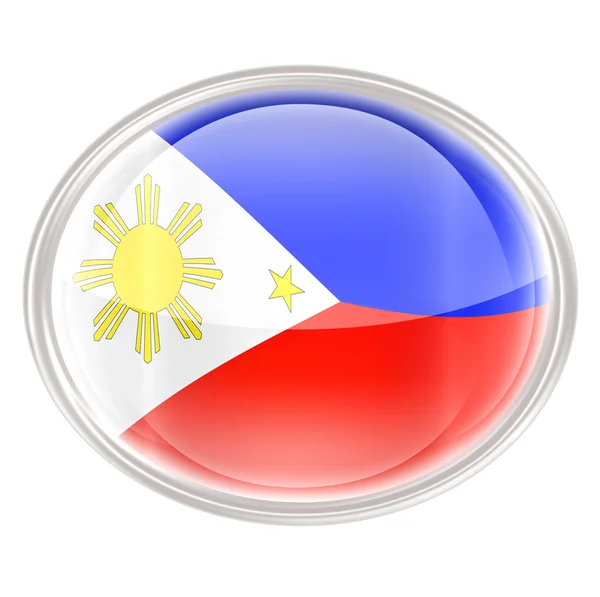 Filippijnen vlagpictogram, geïsoleerd op witte achtergrond. — Stockfoto
