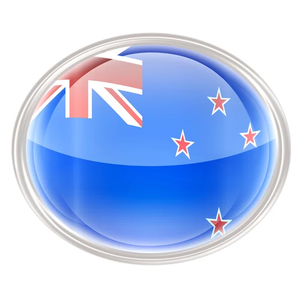 New Zealand Flag Icon, isolated on white background. — Zdjęcie stockowe