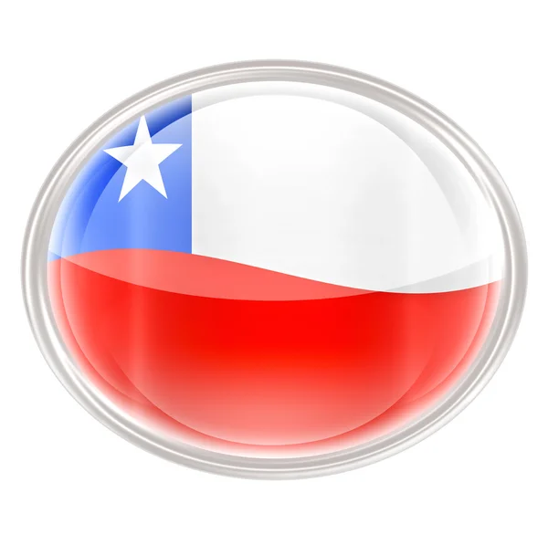 Icona con bandiera Cile, isolata su sfondo bianco . — Foto Stock