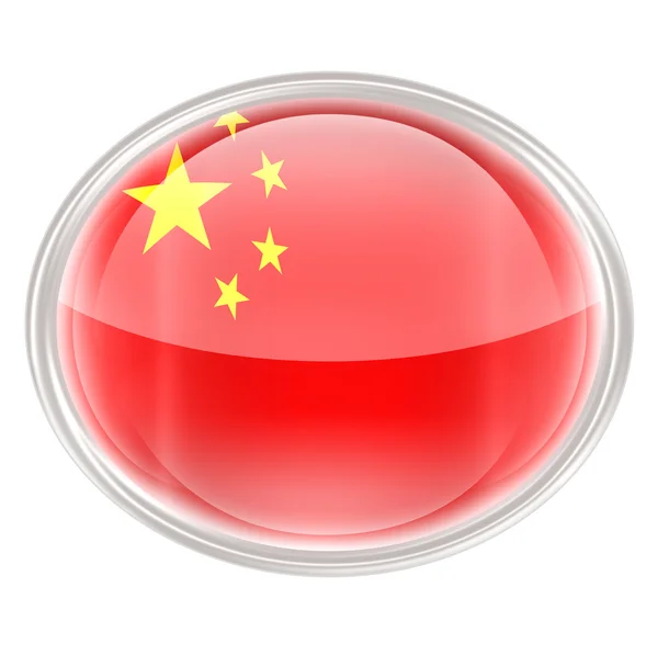 China vlagpictogram, geïsoleerd op witte achtergrond. — Stockfoto