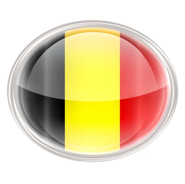 Belgium Flag Icon, isolated on white background. — Zdjęcie stockowe