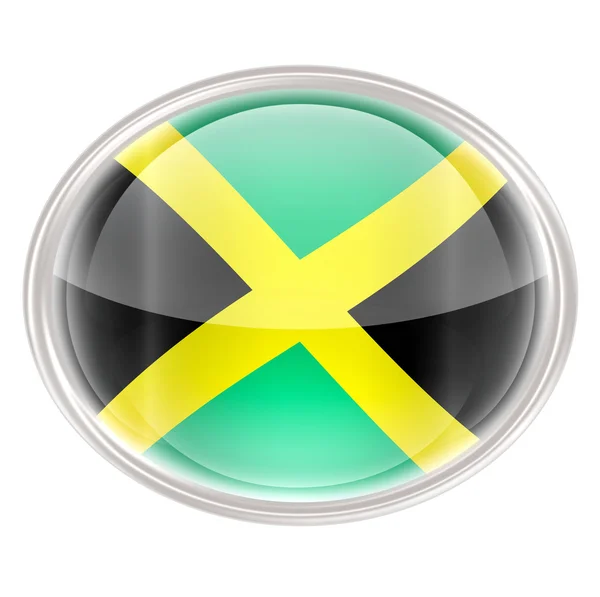 Τζαμάικα σημαία εικονίδιο, που απομονώνονται σε λευκό φόντο. — Φωτογραφία Αρχείου
