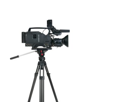 profesyonel dijital video kamera, beyaz zemin üzerine izole