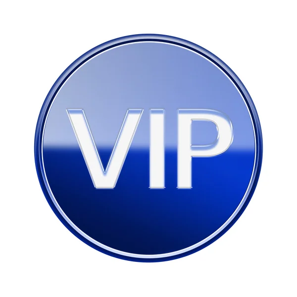 Vip icon glänzend blau, isoliert auf weißem Hintergrund — Stockfoto