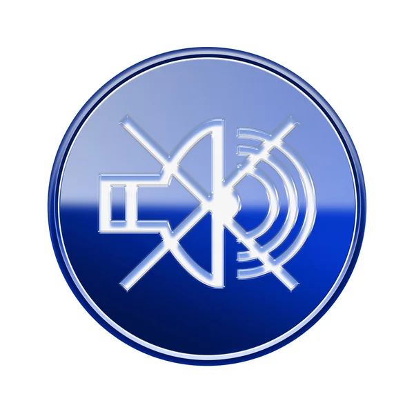 Hangszóró ikon fényes kék, ki elszigetelt fehér background — Stock Fotó