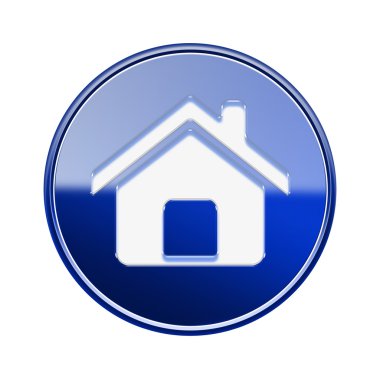 House simge parlak mavi, beyaz zemin üzerine izole