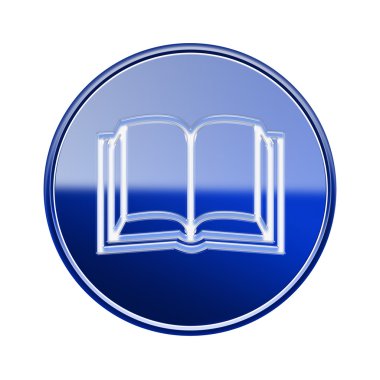 kitap simgesi parlak mavi, beyaz zemin üzerine izole