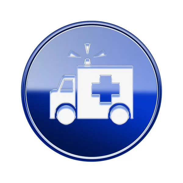 First aid icon glossy blue, isolated on white background. — Stock Photo, Image