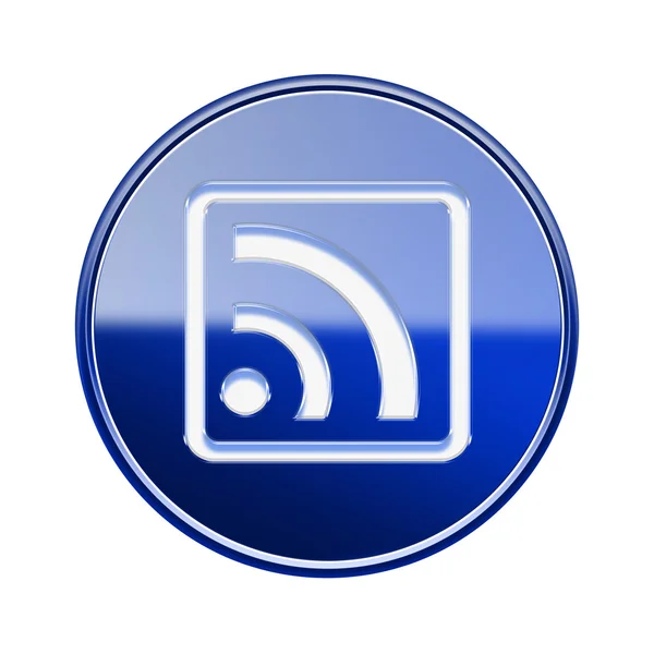 Wi-fi pictogram glanzende blauw, geïsoleerd op witte achtergrond — Stockfoto