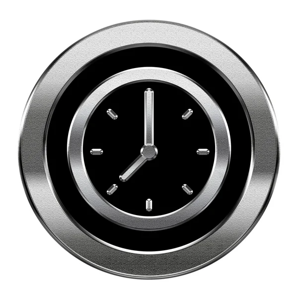 Clock icon silver, isolated on white background. — Stock Photo, Image