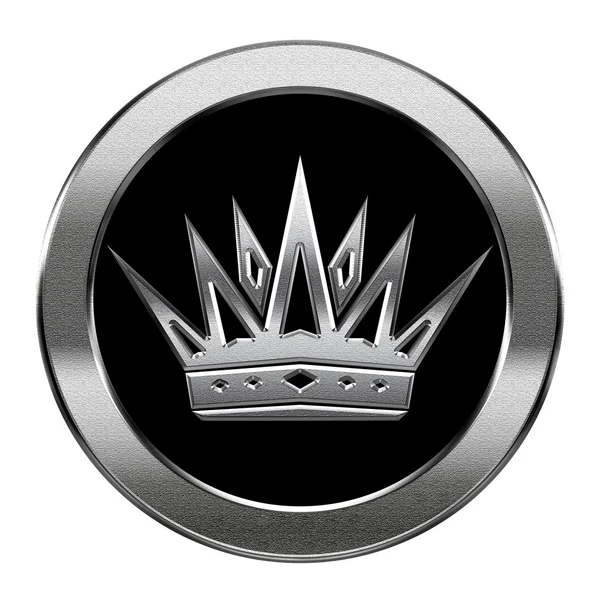 Crown icon silver, isolated on white background. — Stock Photo, Image