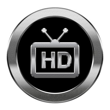 HD Icon gümüş, beyaz zemin üzerine izole.