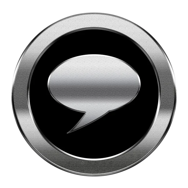 Chat-Symbol silber, isoliert auf weißem Hintergrund. — Stockfoto