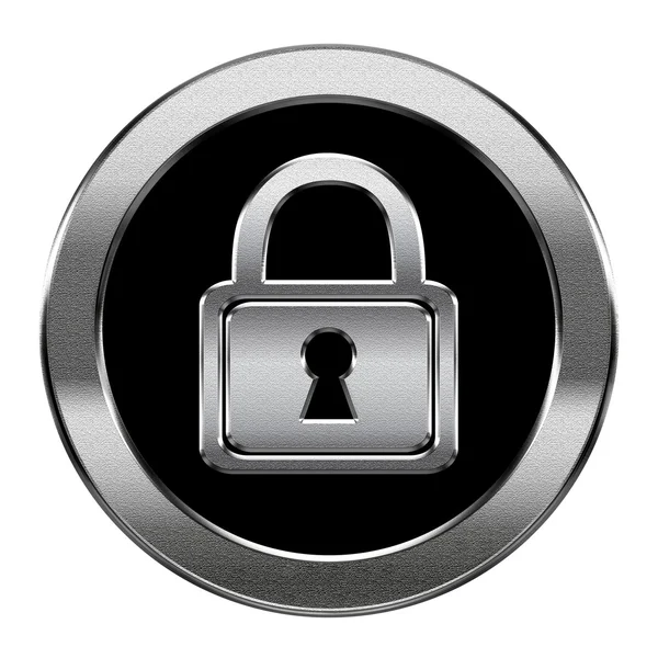 Lock icon silver, isolated on white background. — Stock Photo, Image