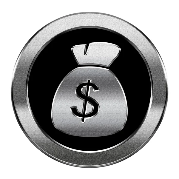 Dollar icon silver, isolated on white background — Stock Photo, Image