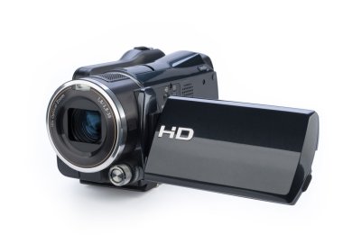 dijital video kamera beyaz arkaplanda izole edildi
