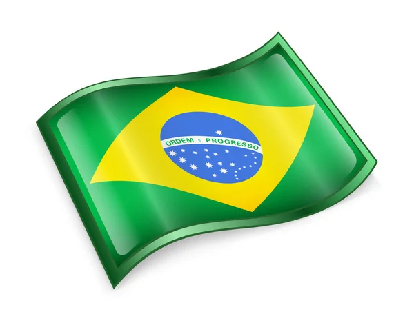 Brazil lobogó ikon — Stock Fotó