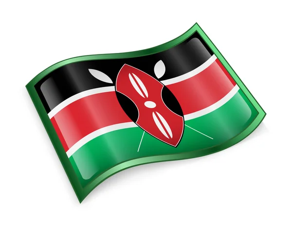 Kenya Flag Icon, isolated on white background. — Stock Photo, Image