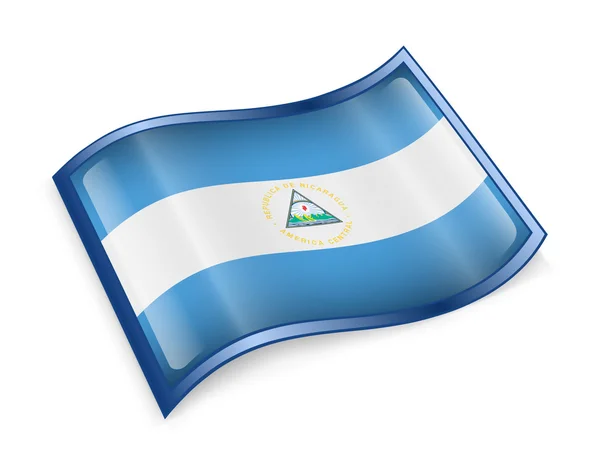 Nicaragua vlagpictogram, geïsoleerd op witte achtergrond. — Stockfoto