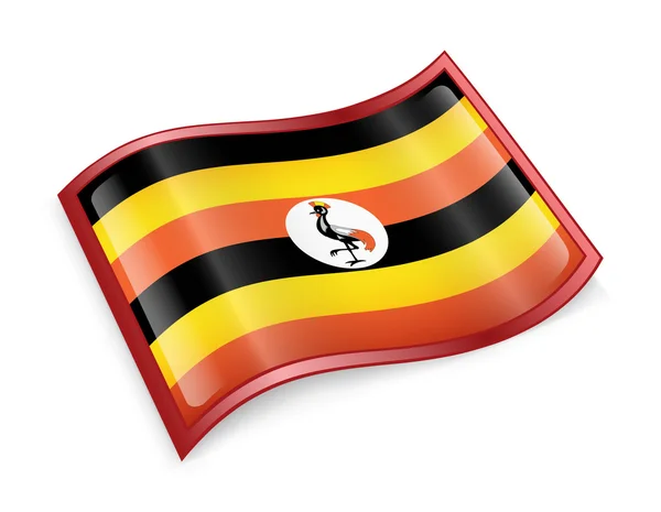 Uganda flaggikonen, isolerad på vit bakgrund. — Stockfoto