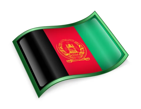 アフガニスタンの旗のアイコン、白い背景で隔離. — ストック写真