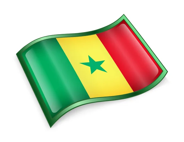 Senegal flaggikonen. — Stockfoto