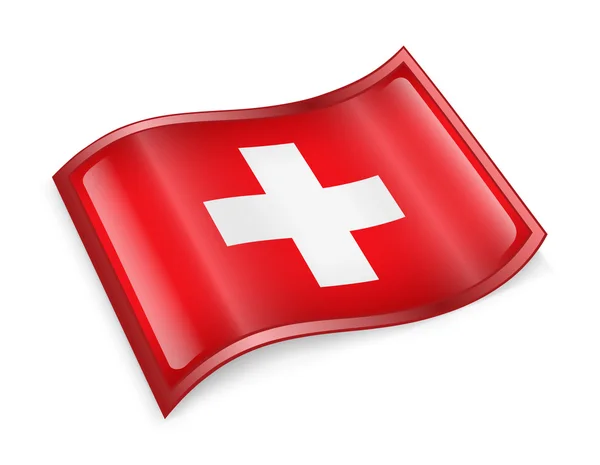 Schweiz flaggikonen. — Stockfoto