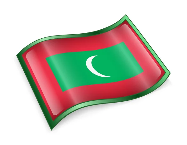 Maldivler bayrağı simgesi. — Stok fotoğraf