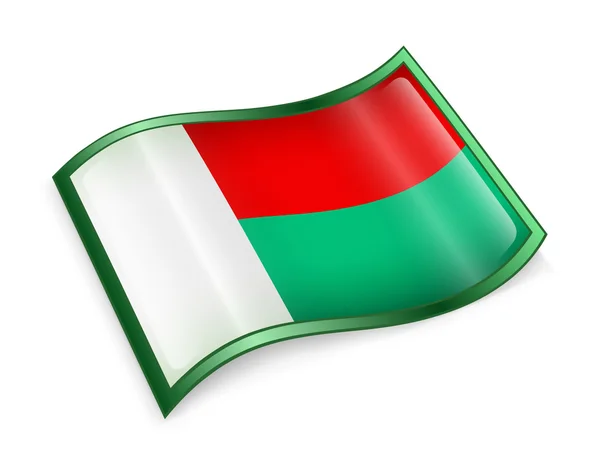 Het pictogram van de vlag van Madagaskar. — Stockfoto