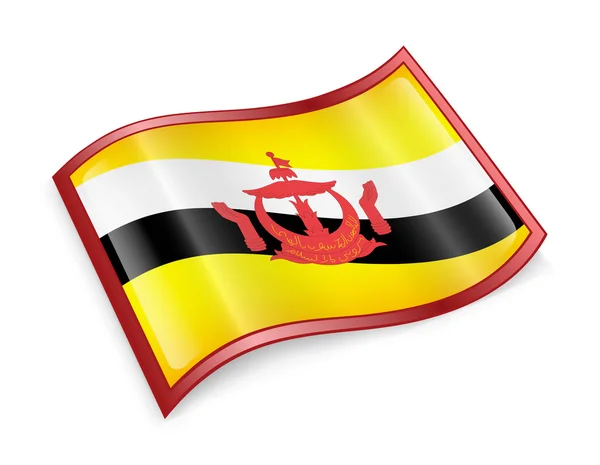 Brunei bayrağı simgesi. — Stok fotoğraf