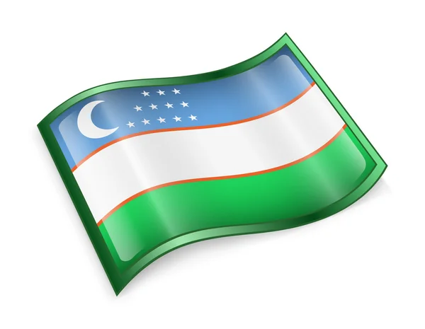 Het pictogram van de vlag van Oezbekistan. — Stockfoto