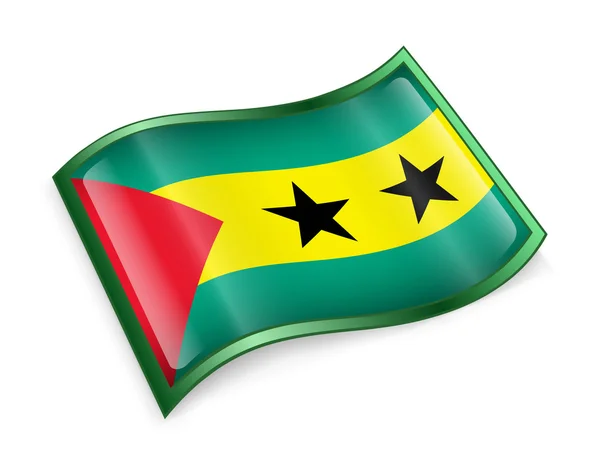 Het pictogram van de vlag van Sao Tomé. — Stockfoto