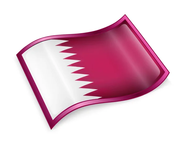 Het pictogram van de vlag van Qatar. — Stockfoto