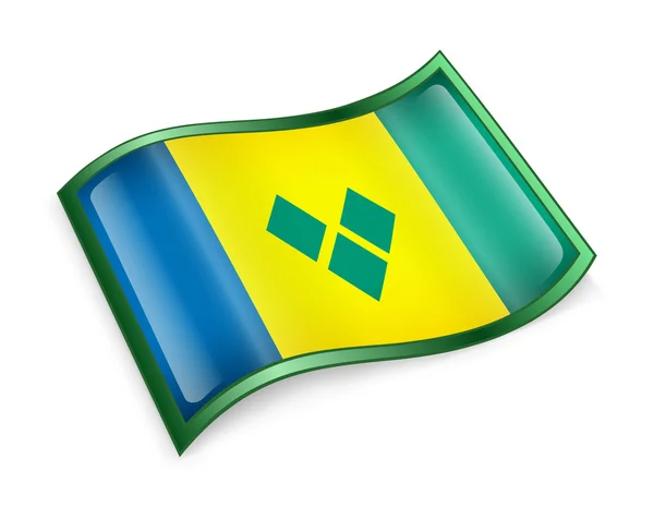 Het pictogram van de vlag van Saint vincent en de grenadines. — Stockfoto