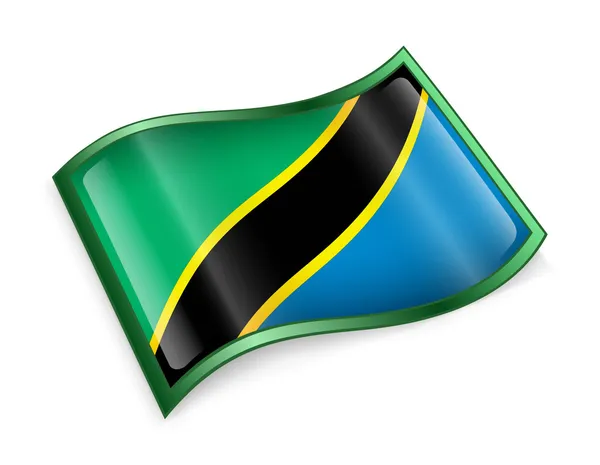 Het pictogram van de vlag van Tanzania. — Stockfoto