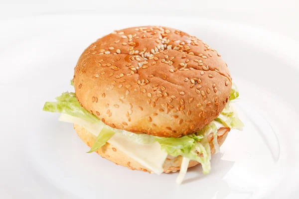 Hamburger sul bianco — Foto Stock