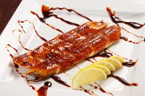 :comida japonesa anguila asada (unagi  ) — Foto de Stock