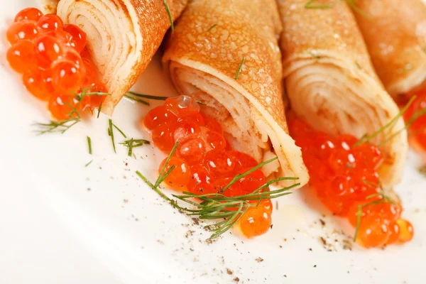 Tortitas con caviar — Foto de Stock