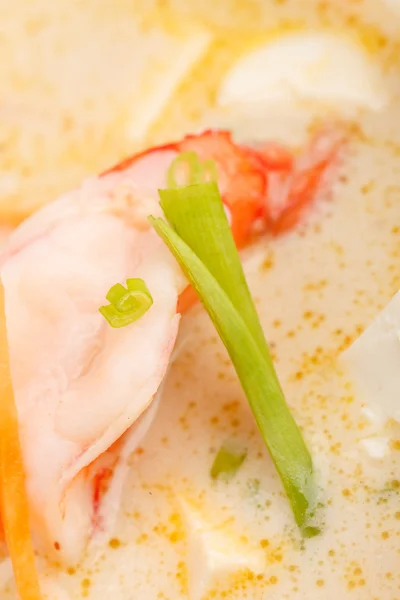 Soup made from coconut milk and shrimps — Stock Image Soup made from coconut milk and shrimps Royalty Free Stock Photos