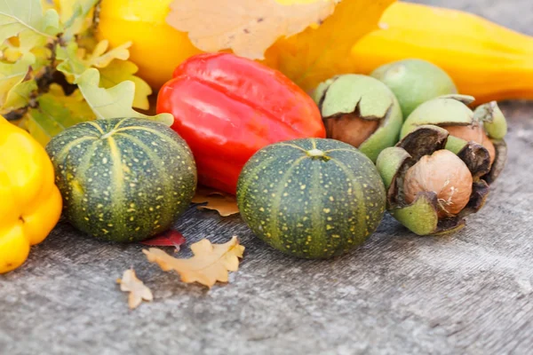 Autunno Zucca e foglie — Foto Stock