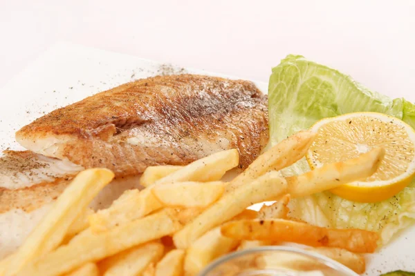 Fish with french fries — Stock Photo, Image