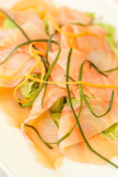 Smoked salmon slices — Stock Photo, Image